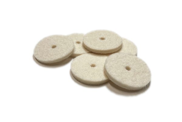 Miniature Square Edge Felt Wheels 1" x 1/8" Soft, Item No. 17.376
