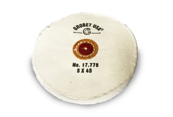 Finex Muslin Buff, Loose, 5" x 45 Ply, Leather Center, Item No. 17.775