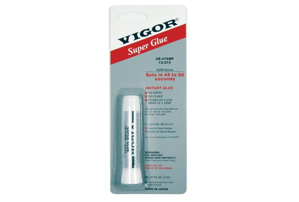 Vigor Super Glue 40/60 Series, 2 Gram Tube, Item No. 12.215