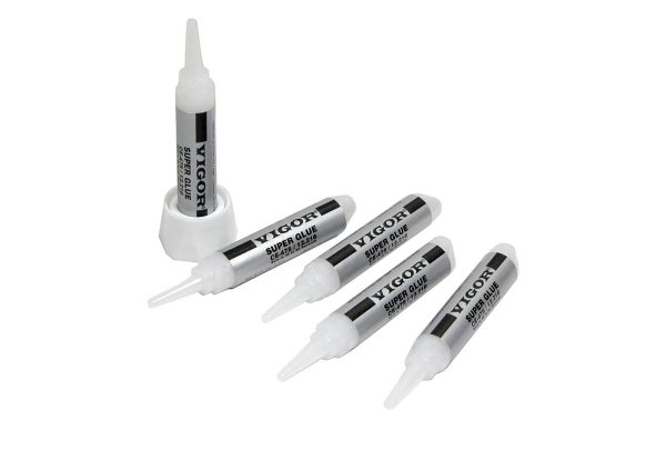 Vigor Super Glue 40/60 Series, 2 Gram Tube, Pack of 5, Item No. 12.216