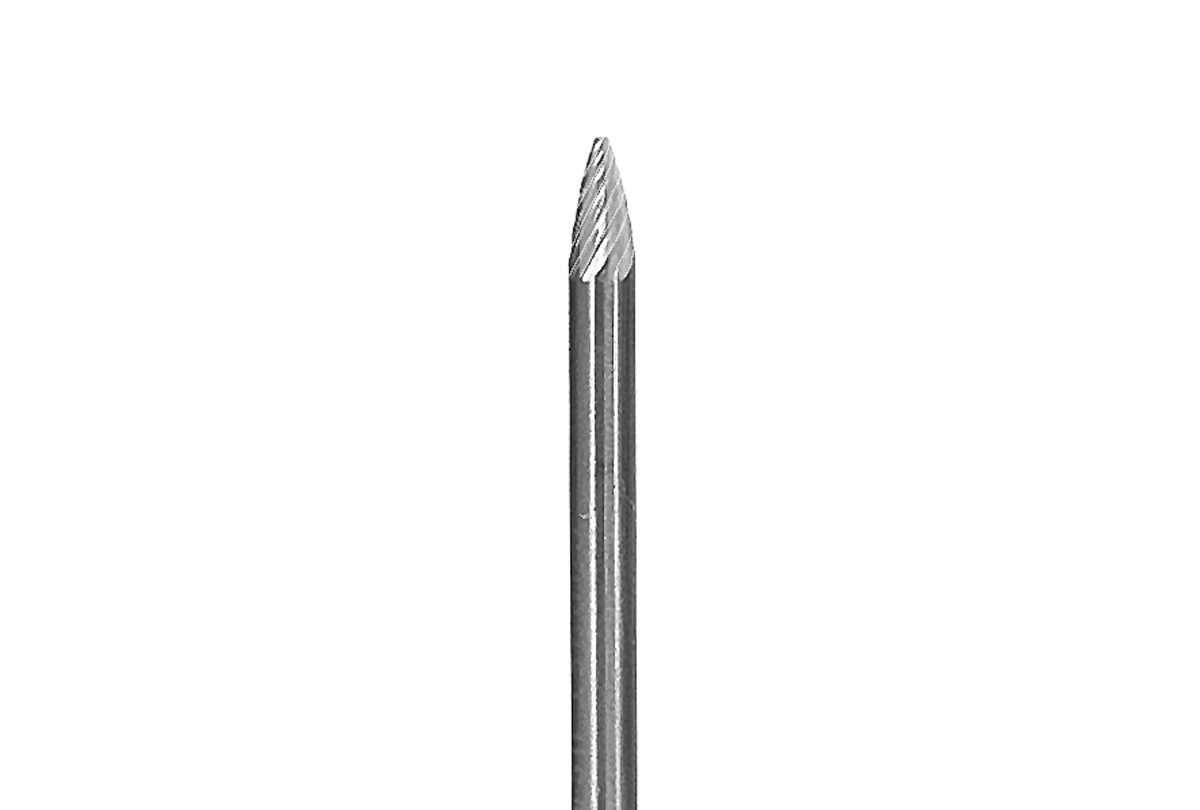6.4mm cutting head dia. x 12.7mm length of cut, with 51mm overall length, Item No. GFG-0613-3-2