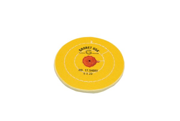 Yellow Chemkote Buff, 5" x 20 Ply, Shellac Center, Item No. 17.54002