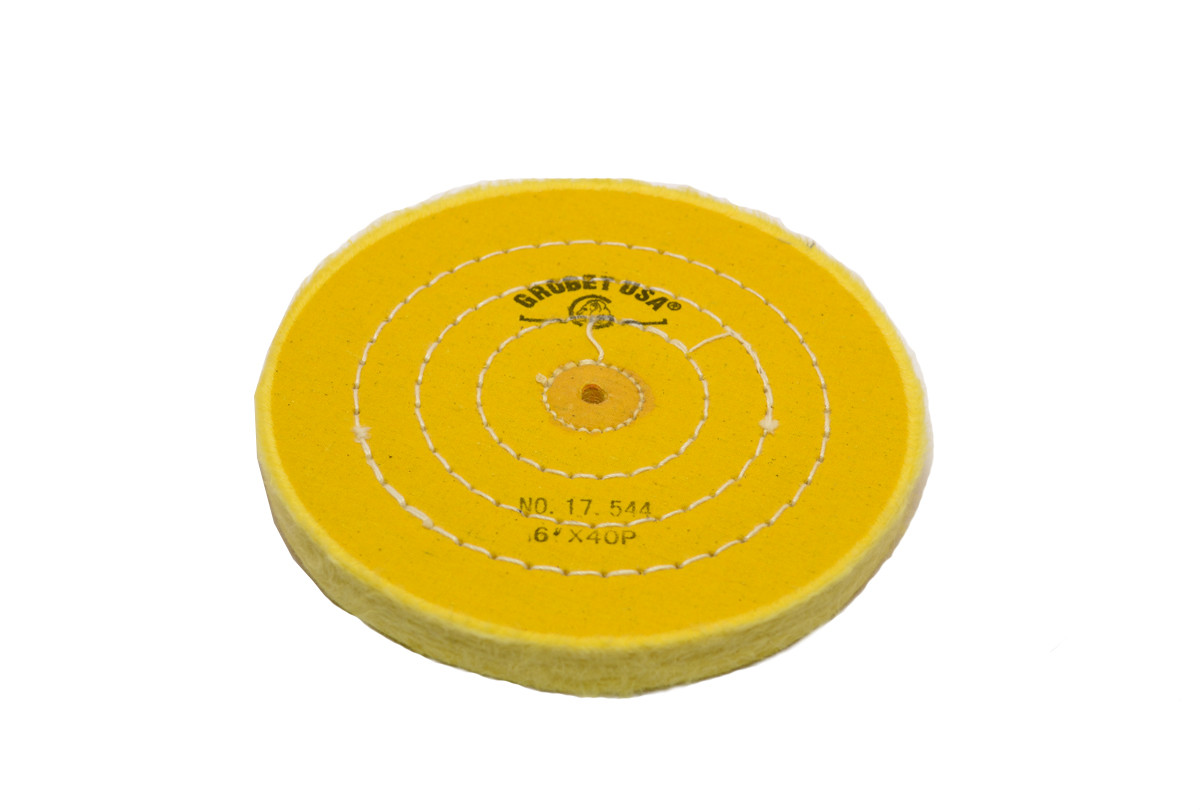 Yellow Chemkote Buff, 6" x 40 Ply, Shellac Center, Item No. 17.544