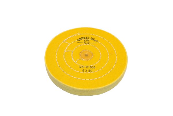 Yellow Chemkote Buff, 6" x 50 Ply, Shellac Center, Item No. 17.555