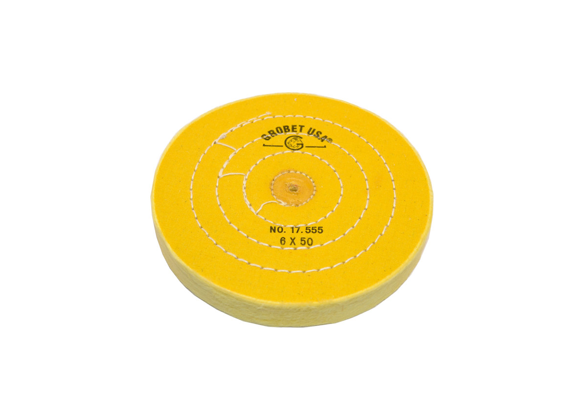 Yellow Chemkote Buff, 6" x 50 Ply, Shellac Center, Item No. 17.555