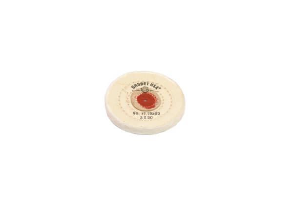 Finex Muslin Buff, 3" x 30 Ply, Leather Center, Item No. 17.75203