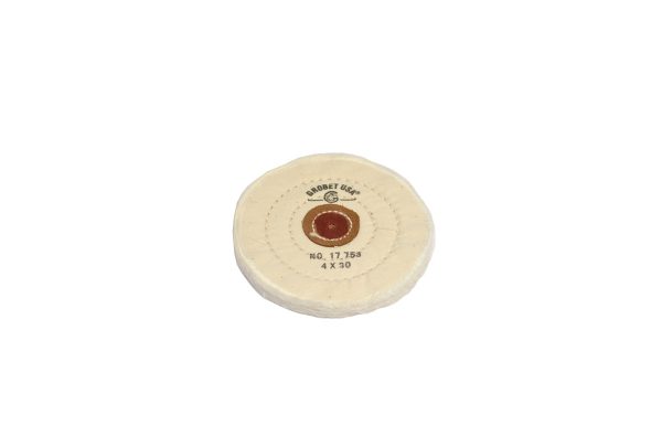 Finex Muslin Buff, 4" x 30 Ply, Leather Center, Item No. 17.753