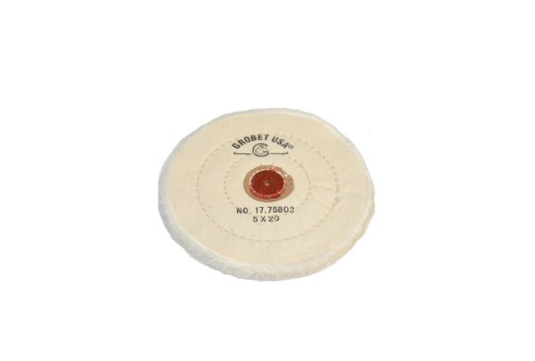 Finex Muslin Buff, 5" x 20 Ply, Leather Center, Item No. 17.75802