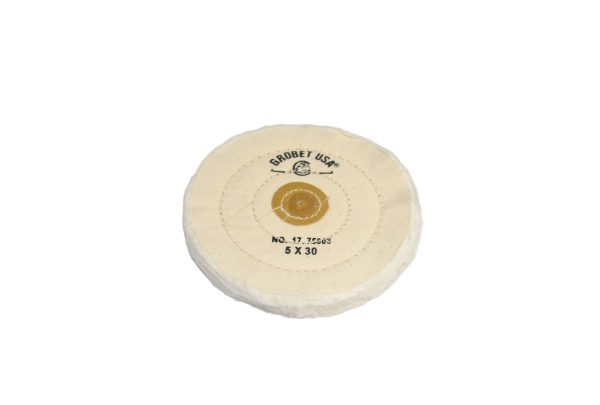 Finex Muslin Buff, 5" x 30 Ply, Leather Center, Item No. 17.75803