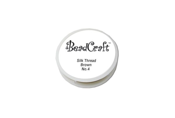 Silk Beading Thread, Round Spool, Brown, Size 6, Item No. 68.241