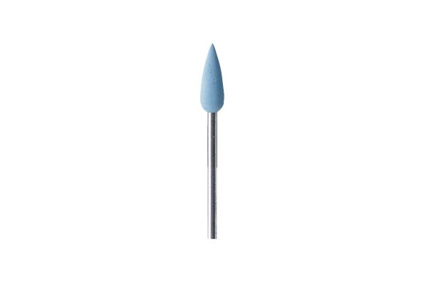 Silicone Mounted Cone, 5/8" x 7/32", Blue, 800 Grit, 3/32" Shank, Item No. 10.01437