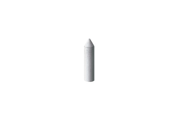 Silicone Bullet, 1" x 1/4", White, 100 Grit, Box of 1, Item No. 10.1373/C
