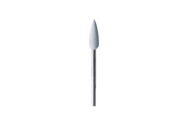 Silicone Mounted Cone, 5/8" x 7/32", White, 100 Grit, 3/32" Shank, Item No. 10.1441/C