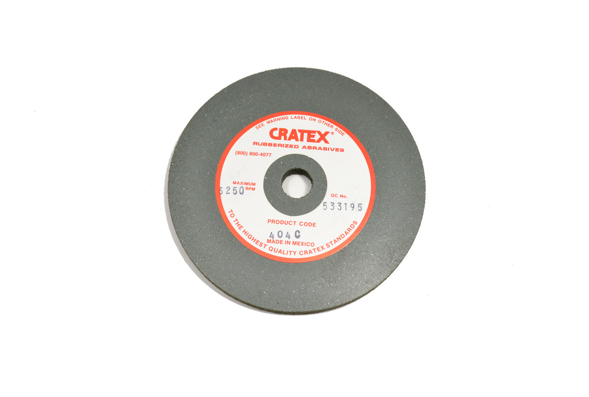 Cratex Wheel, 4" x 1/2", Medium Grit, 1/2" Arbor Hole, Item No. 10.938