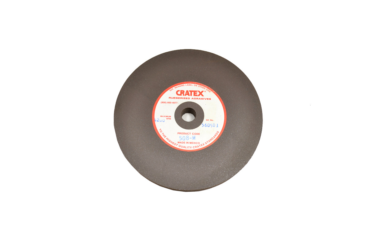 Cratex Wheel, 5" x 1/2", Medium Grit, 1/2" Arbor Hole, Item No. 10.953