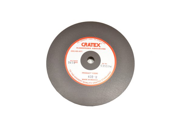 Cratex Wheel, 6" x 3/4", Coarse Grit, 1/2" Arbor Hole, Item No. 10.975