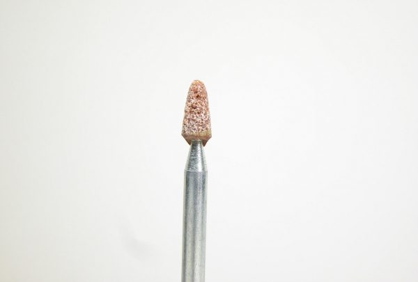 Ruby Mounted Point, .106" to .065" Diameter, .237" Head Length, 3/32" Shank, Item No. 11.509