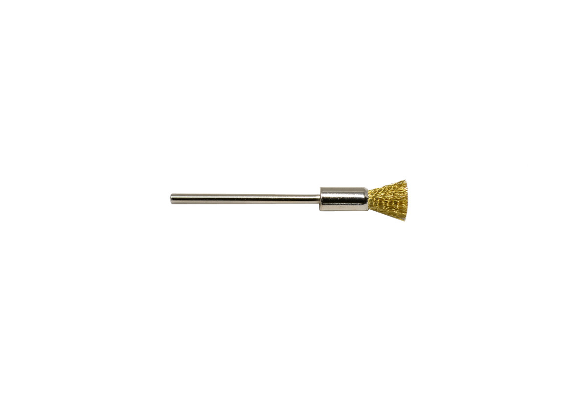 Crimped Brass Wire End Brush, 1/4" Trim, 3/32" Shank , Item No. 16.0927