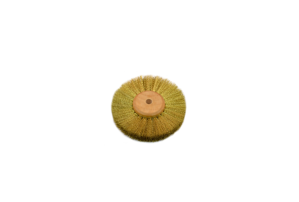 Crimped Brass Wire Brush, 2 Rows of Wire, 3" Diameter , Item No. 16.440