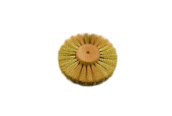 Crimped Brass Wire Brush, 3 Rows of Wire, 4" Diameter , Item No. 16.444