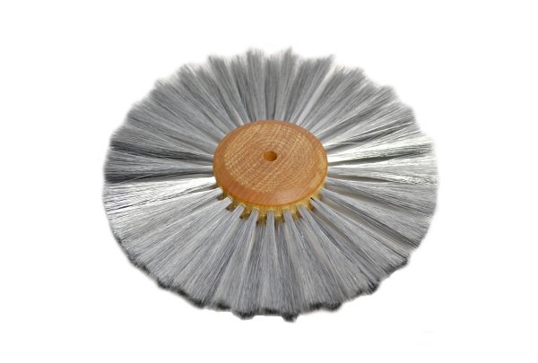 Straight Steel Wire Brush, 2 Rows of Wire, 6" Diameter , Item No. 16.458