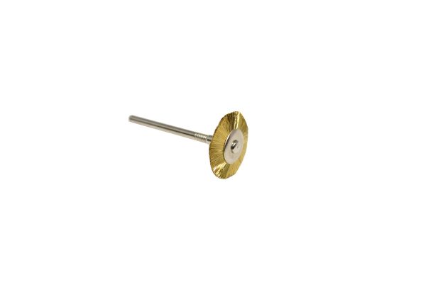 Straight Brass Wire Wheel Brush, 3/4" Diameter 3/32" Shank , Item No. 16.805