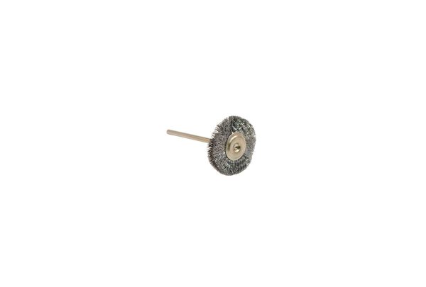Crimped Steel Wire Wheel Brush, 1" Diameter Double Section, 3/32" Shank , Item No. 16.850
