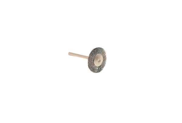 Crimped Steel Wire Wheel Brush, 1" Diameter 1/8" Shank , Item No. 16.853