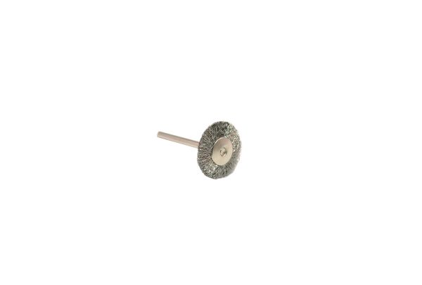Crimped Steel Wire Wheel Brush, 1" Diameter 1/8" Shank , Item No. 16.854