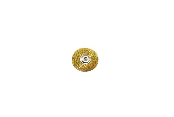 Crimped Brass Wire Wheel Brush, 1" Diameter 3/32" Arbor Hole , Item No. 16.884