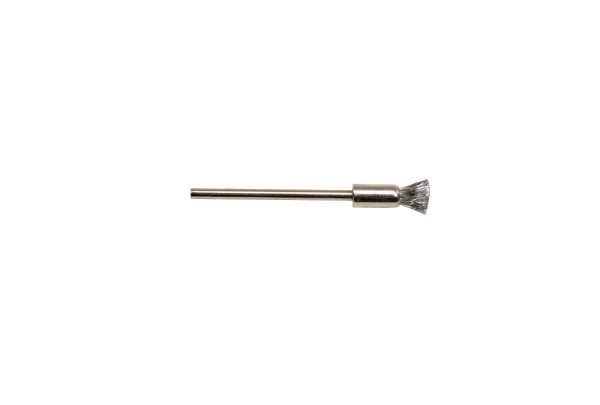 Crimped Steel Wire End Brush, 1/4" Trim, 3/16" Diameter 3/32" Shank , Item No. 16.940