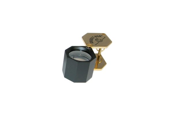 Large Hex Diamond Cut Loupe, Gold, 10X Power, Item No. 29.593