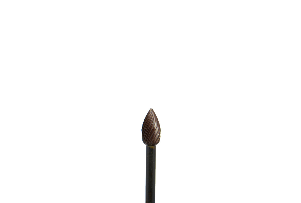 Flame shape, 1/4" x 1/2" x 1/8" shank, standard cut", Item No. 33.331