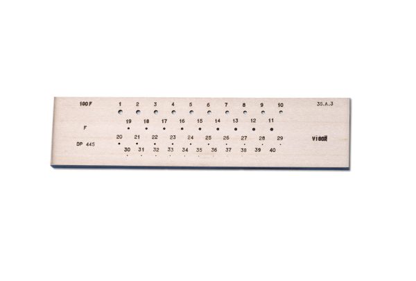 Tool Steel Draw Plate - Round, 40 Holes, F, Item 28.0445