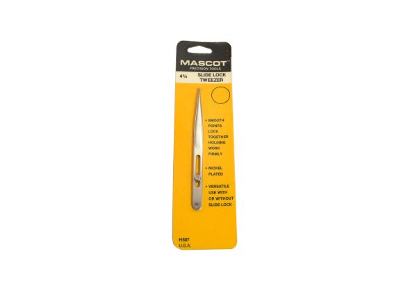 Mascot Tweezers, Slide Lock, 4-3/4", Item No. H507