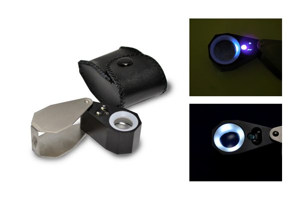 Grobet USA® 14X Illuminated Jewelers’ Loupe with Ultraviolet lighting, Item No. 29.617