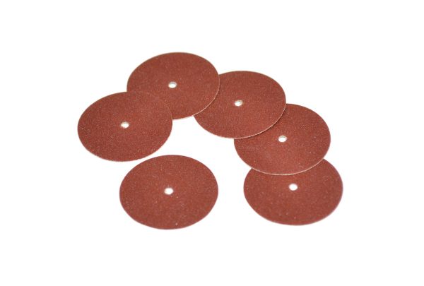 Adalox Sanding Discs, 7/8" Diameter, Fine Grit, Aluminum Oxide, Pin Hole Center, Item No. 10.01105
