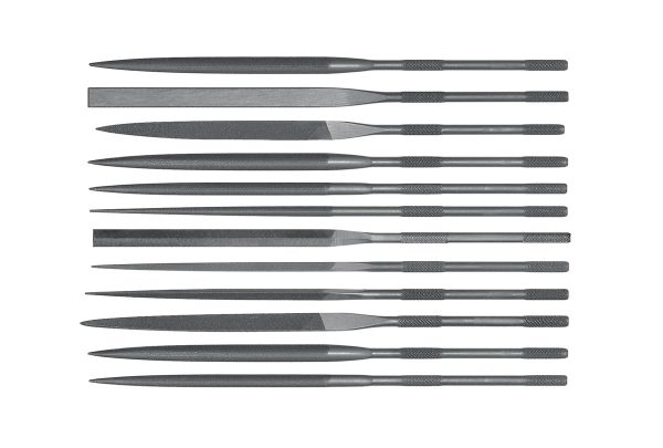 Grobet USA 14cm, 12-pce Needle File Set, Cut 0, Item No. 31.675