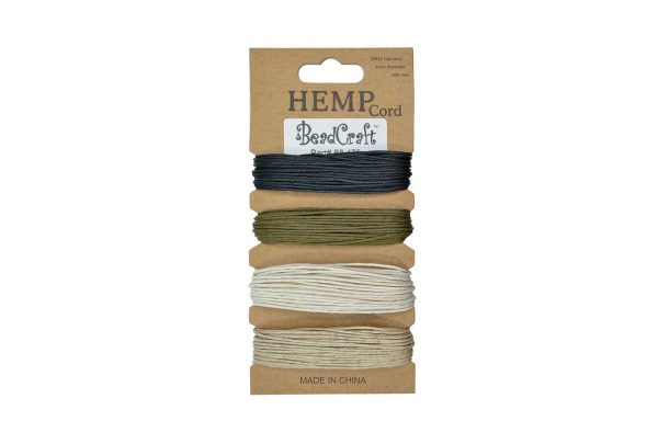 Hemp Thread Set: Black, White, Brown, Tan, Item No. 68.475