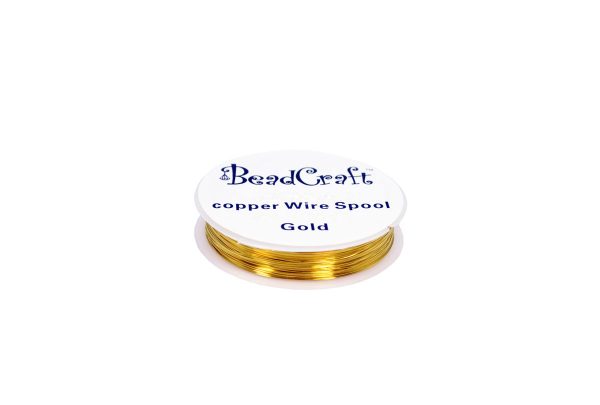 Copper Wire Spool, 26 Gauge, 22m, Gold, Item No. 68.612