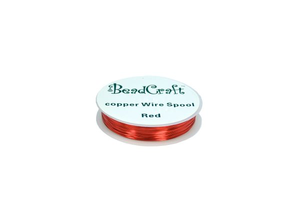Copper Wire Spool, 28 Gauge, 22m, Red, Item No. 68.633