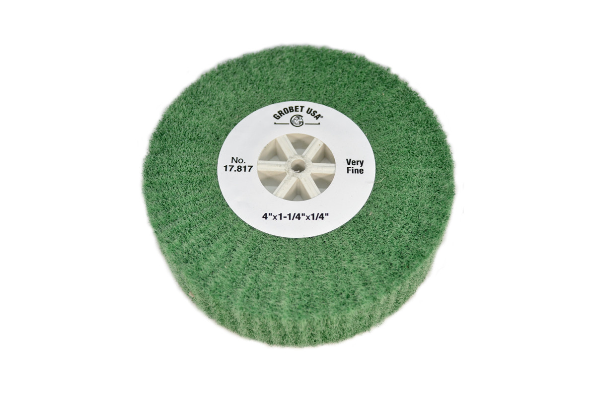 Aluminum Oxide Flap Wheel, Very Fine, 4" x 1-1/4", Item No. 17.817