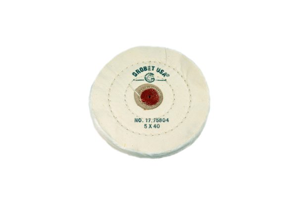 Finex Muslin Buff, 5" x 40 Ply, Leather Center, Item No. 17.75804