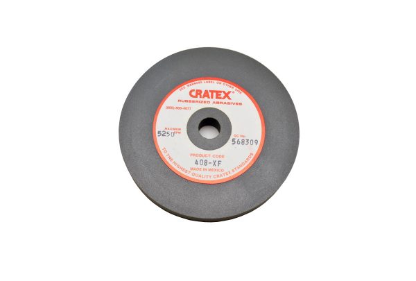 Cratex Wheel, 4" x 1/2", Extra Fine Grit, 1/2" Arbor Hole, Item No. 10.940