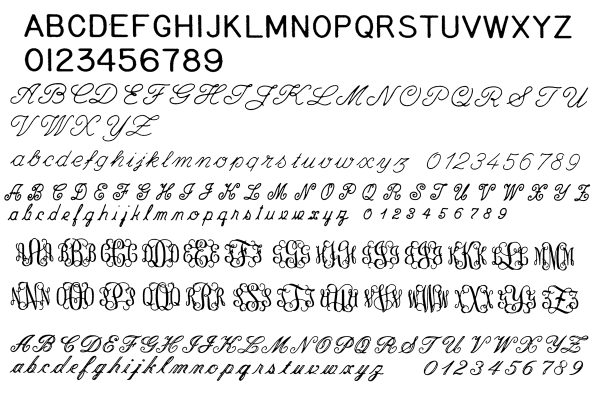 Engraving Type Sets