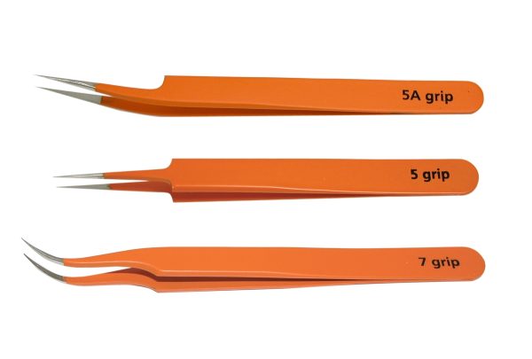 Orange Satin Finish Swiss Tweezers